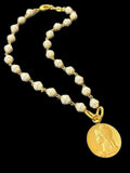 Rosary Bead Coin Necklace