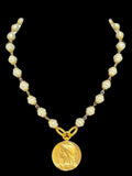 Rosary Bead Coin Necklace