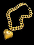 Vintage Extra Large Puffy Heart Necklace