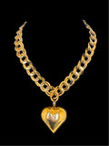 Vintage Extra Large Puffy Heart Necklace
