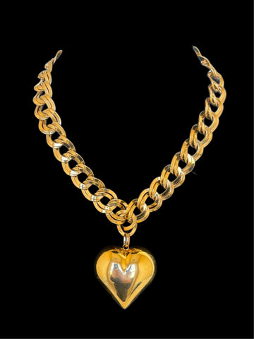 Vintage Extra Large Puffy Heart Necklace