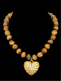 Semi-Precious Tiger Eye Heart Necklace