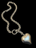 Stainless Steel Puffy Heart Necklace