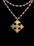 Maltese Gothic Cross Pendant with Rosary Beads