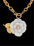 Vintage Sandor Enamel Flower Brooch
