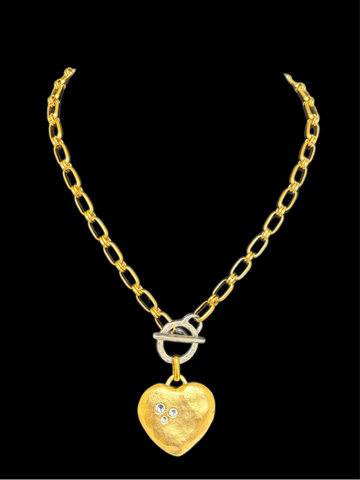 Heart Necklace with Swarovski Crystals