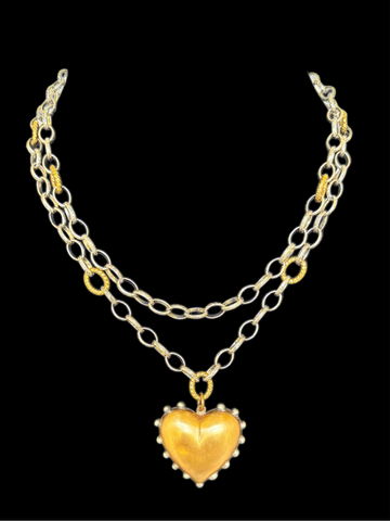 Soldered Puffed Heart Necklace