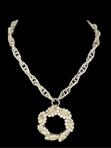 Vintage 1950 Circular Rhinestone Brooch