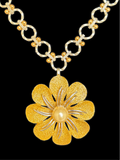 Vintage 1950 Flower Brooch with Matching Earrings
