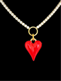 Enamel Double Sided Heart Necklace
