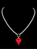 Enamel Double Sided Heart Necklace