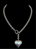 Stainless Steel Puffy Heart Necklace