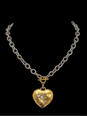 Heart Necklace with Swarovski Crystals