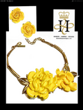 Oscar de la Renta Haute Couture Marigold Resin Necklace and Earring Set